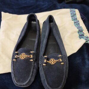 Navy Blue Suede Tory Burch Shoes